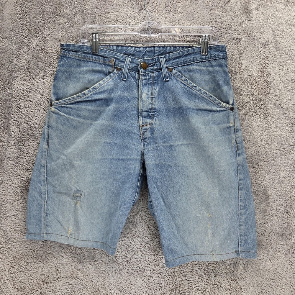 Vintage Levis Shorts Mens 32 Button Fly Light Wash Engineered